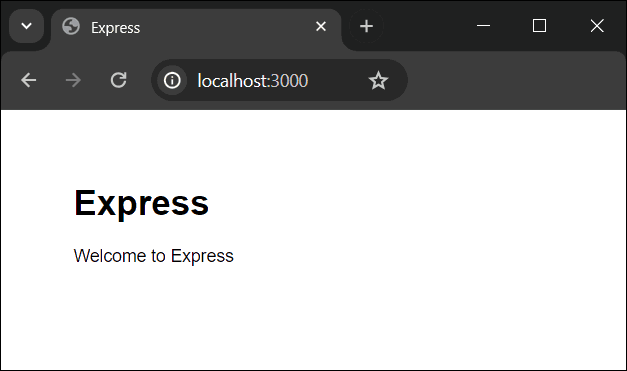 Express web app running in a browser